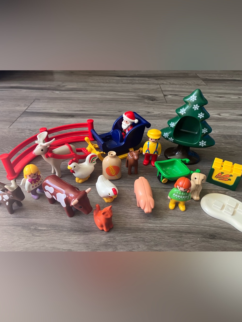 Playmobil 1.2.3 Christmas Advent Calendar Toy Set Figures Animals Sleigh 9009